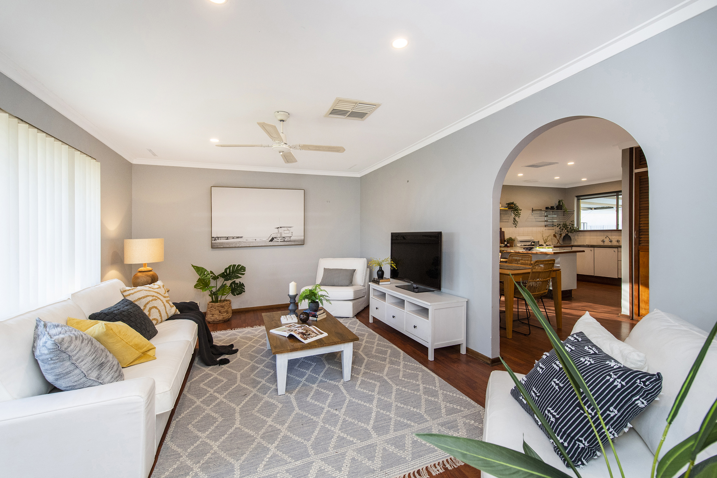 Kitchen and living area of a Perth home sold by SHELMARK
